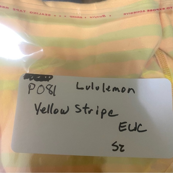 Lululemon Cool Racerback Ocean Stripe Mellow Lemon Women’s Size 8 Rare - Picture 7 of 7